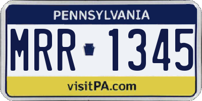 PA license plate MRR1345