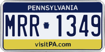 PA license plate MRR1349