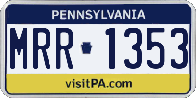 PA license plate MRR1353