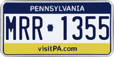 PA license plate MRR1355
