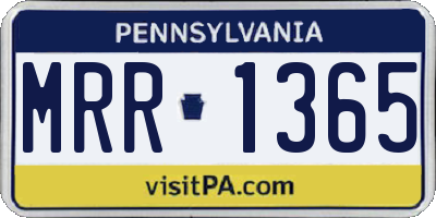 PA license plate MRR1365