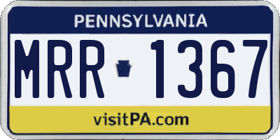 PA license plate MRR1367