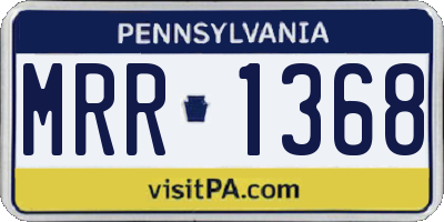PA license plate MRR1368
