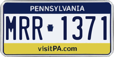 PA license plate MRR1371