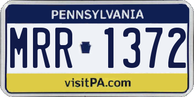 PA license plate MRR1372