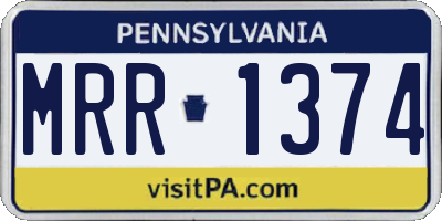 PA license plate MRR1374