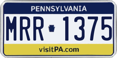 PA license plate MRR1375