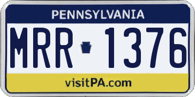PA license plate MRR1376