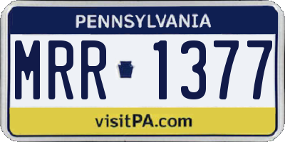 PA license plate MRR1377