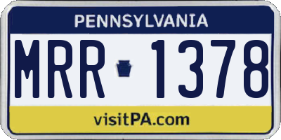 PA license plate MRR1378