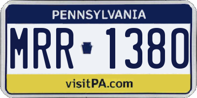 PA license plate MRR1380