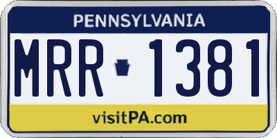 PA license plate MRR1381