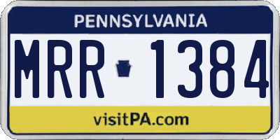 PA license plate MRR1384
