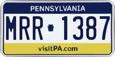 PA license plate MRR1387