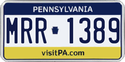 PA license plate MRR1389