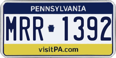 PA license plate MRR1392