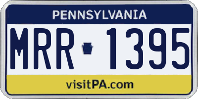 PA license plate MRR1395