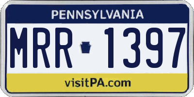 PA license plate MRR1397