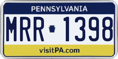 PA license plate MRR1398