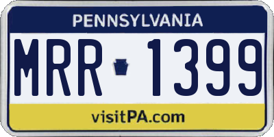 PA license plate MRR1399