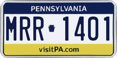 PA license plate MRR1401