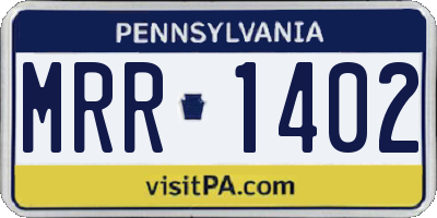 PA license plate MRR1402
