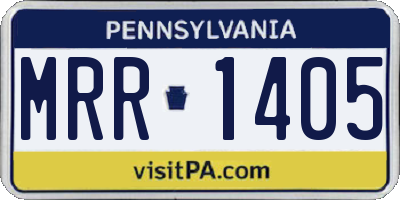 PA license plate MRR1405