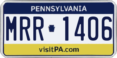 PA license plate MRR1406