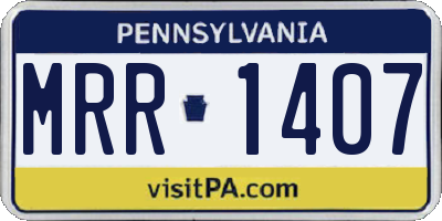 PA license plate MRR1407