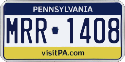 PA license plate MRR1408