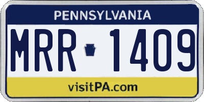 PA license plate MRR1409