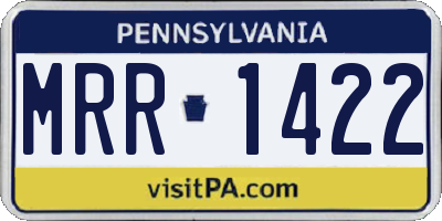 PA license plate MRR1422