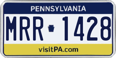 PA license plate MRR1428