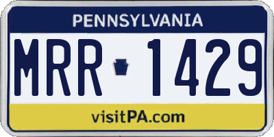 PA license plate MRR1429