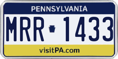 PA license plate MRR1433