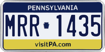 PA license plate MRR1435