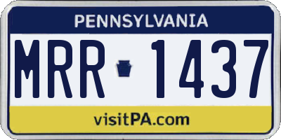 PA license plate MRR1437