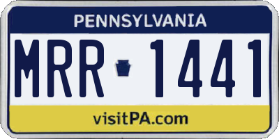 PA license plate MRR1441