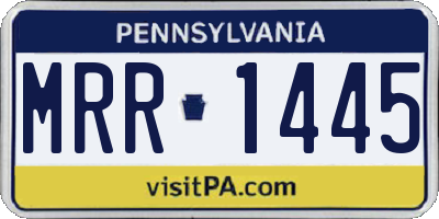 PA license plate MRR1445