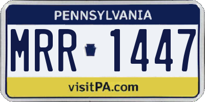 PA license plate MRR1447
