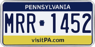PA license plate MRR1452