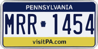 PA license plate MRR1454