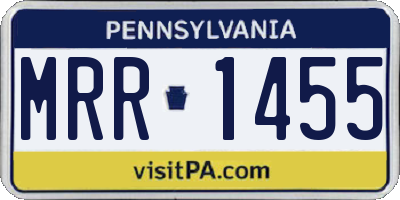 PA license plate MRR1455