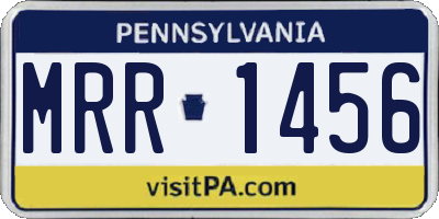 PA license plate MRR1456
