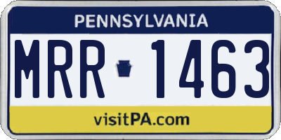 PA license plate MRR1463