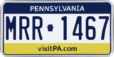 PA license plate MRR1467