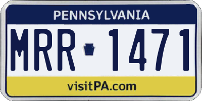 PA license plate MRR1471