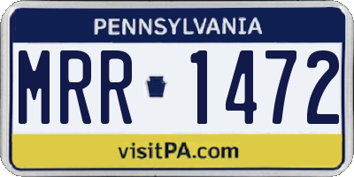 PA license plate MRR1472
