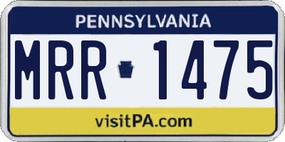 PA license plate MRR1475