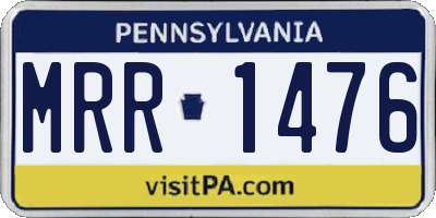 PA license plate MRR1476